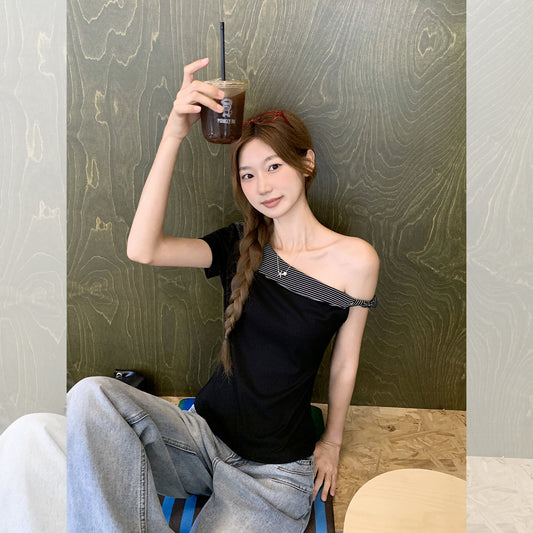 ツイストショルダー半袖Tシャツ