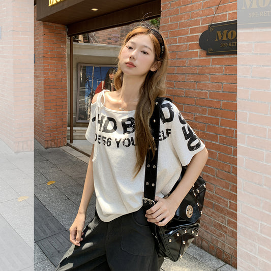 オフショルダー半袖Tシャツ