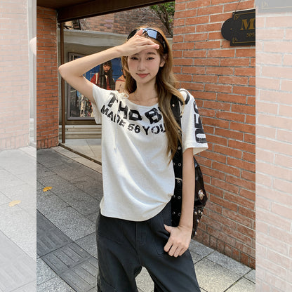 オフショルダー半袖Tシャツ