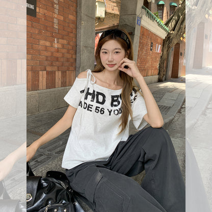 オフショルダー半袖Tシャツ