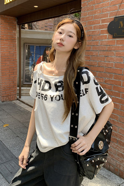 オフショルダー半袖Tシャツ