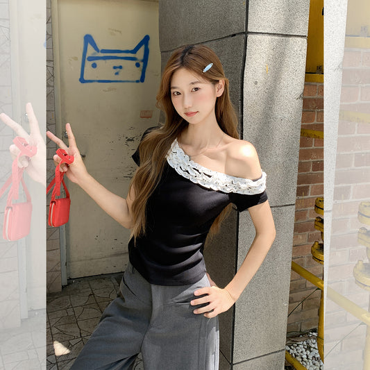 ホットガールオフショルダートップ