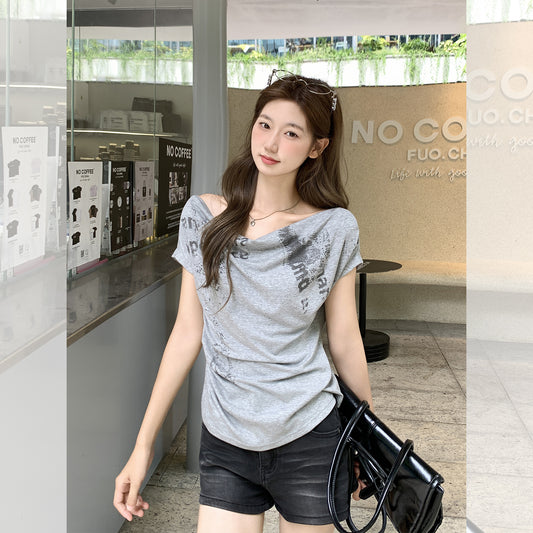 オフショルダー半袖Tシャツ